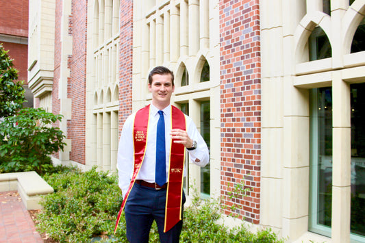 Marron  Traditional  Stole with Gold  Border
